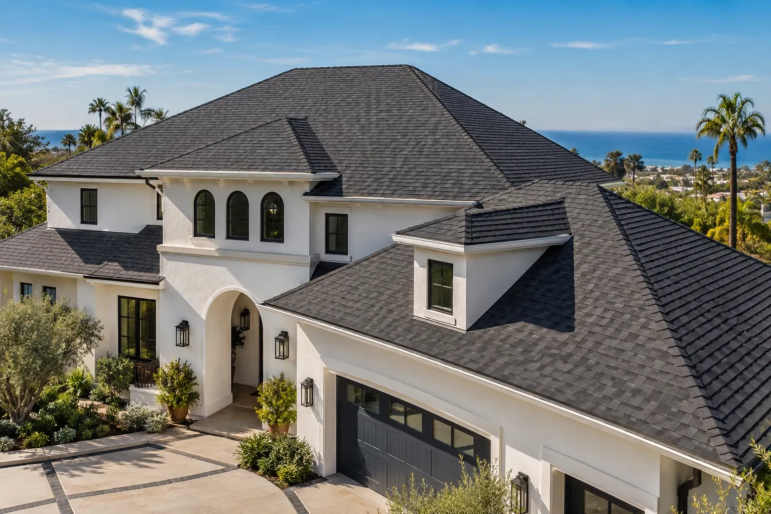 Illustrative shingle roof without solar panels, representing the roof replacement stage